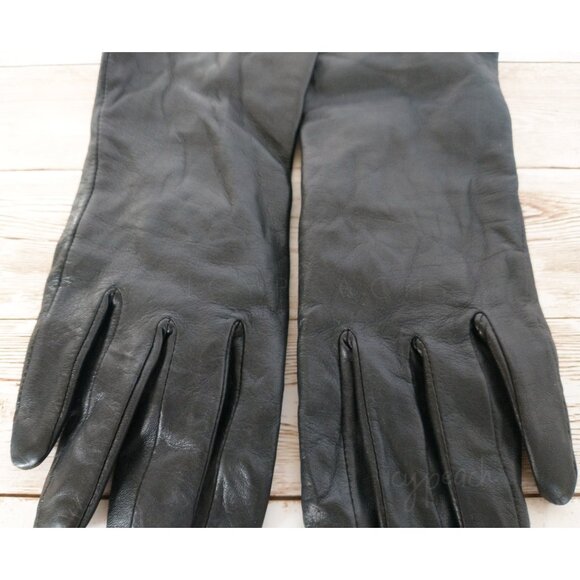 Thinsulate Leather Gloves Size Small Black Vtg 90s Y2K Lined Sheepskin Classic - Picture 10 of 11